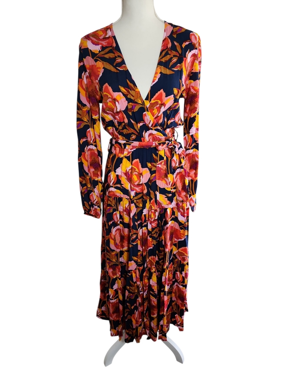 Petal &‎ Pup Balsa Long Sleeve Floral Midi Dress XS